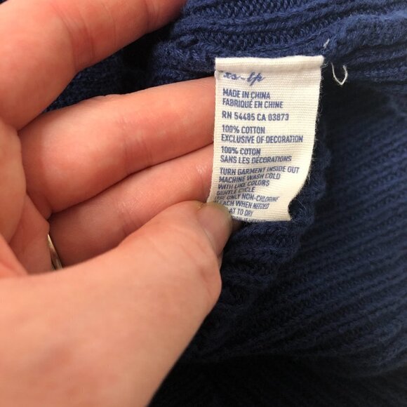 AMERICAN EAGLE Knit Navy 3/4 Sleeve Button Pocket Long Cardigan Cozy Sweater - Picture 7 of 11